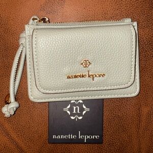 Nanette Lepore Pebbled Leather Mini Wallet - Pale Sage